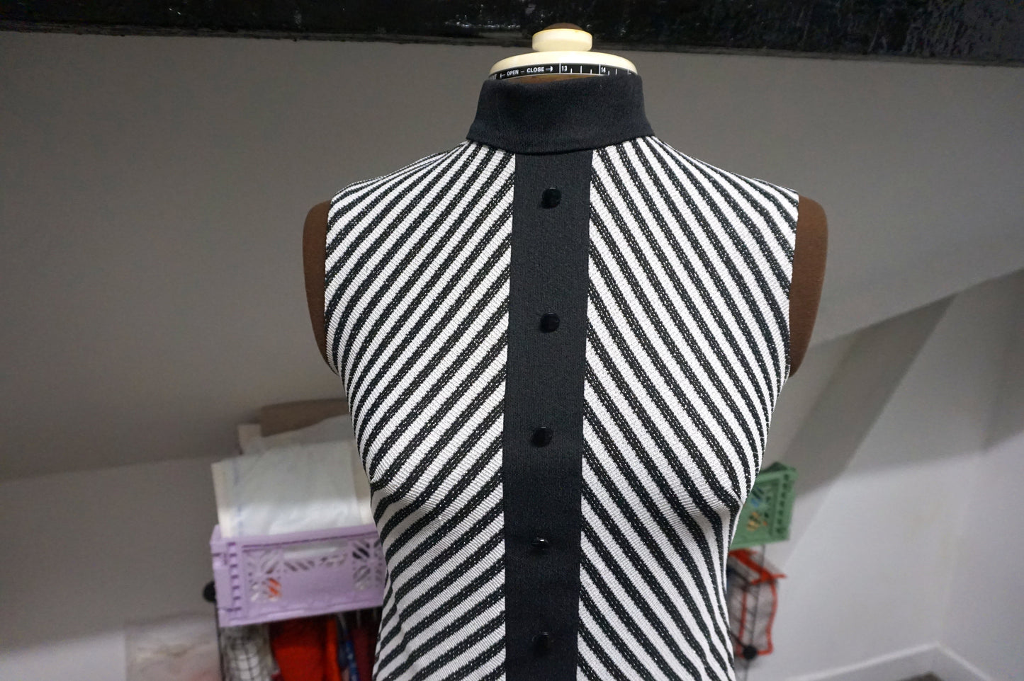 Sparkly Black and White Retro Chevron 70's Sleeveless Maxi Dress