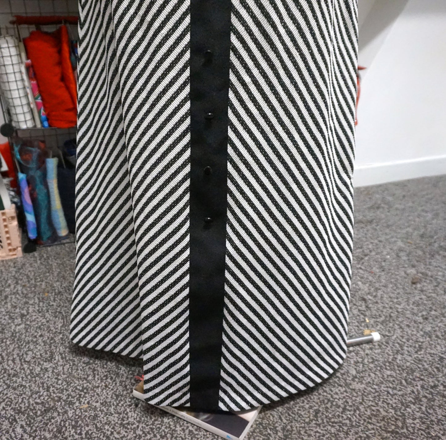 Sparkly Black and White Retro Chevron 70's Sleeveless Maxi Dress