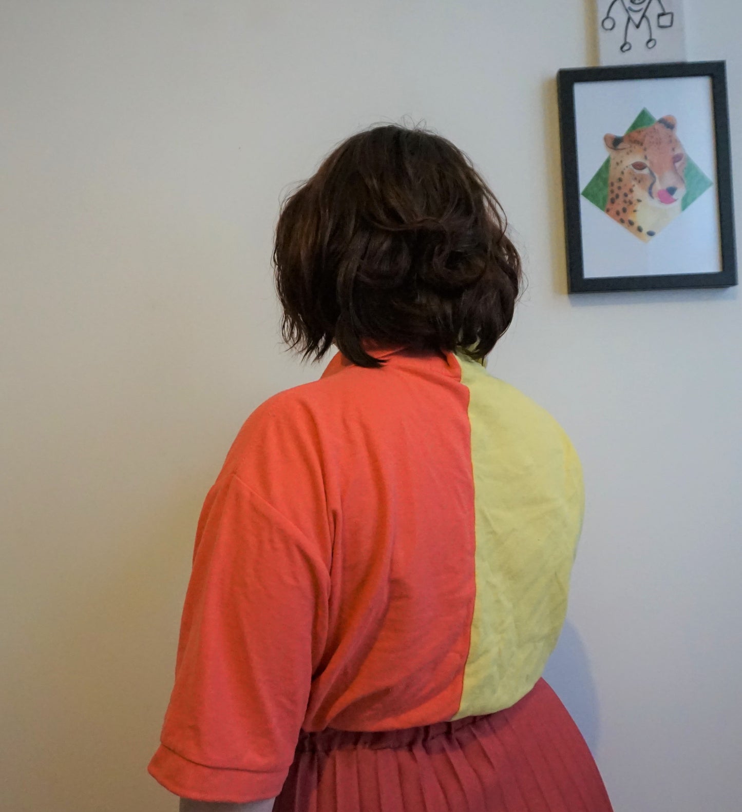 Red and Yellow Half and Half Polo Shirt Hybrid
