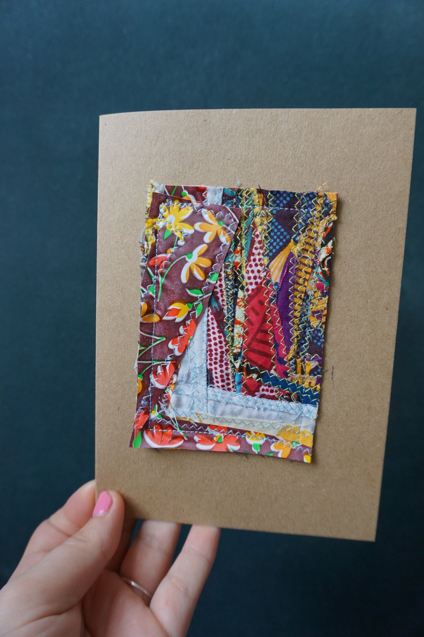 Zero Waste Fabric Greetings Card- 100% Recycled Paper