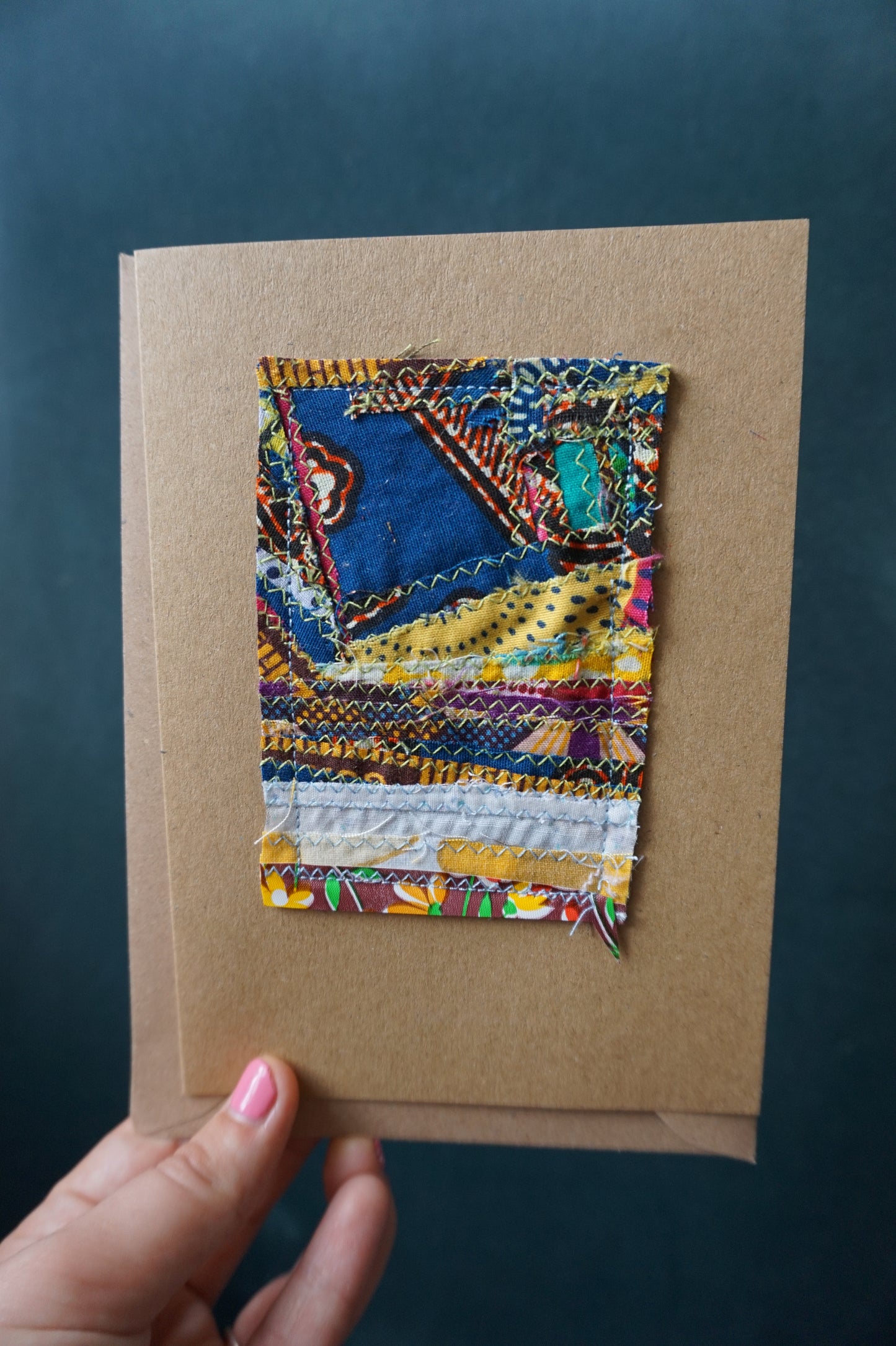 Zero Waste Fabric Greetings Card- 100% Recycled Paper