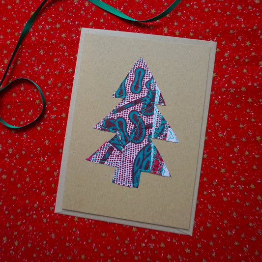 Zero Waste Fabric Christmas Card- 100% Recycled Paper