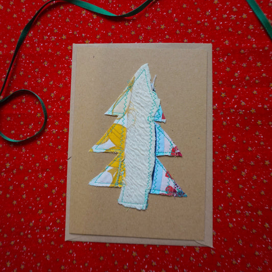 Zero Waste Fabric Christmas Card- 100% Recycled Paper