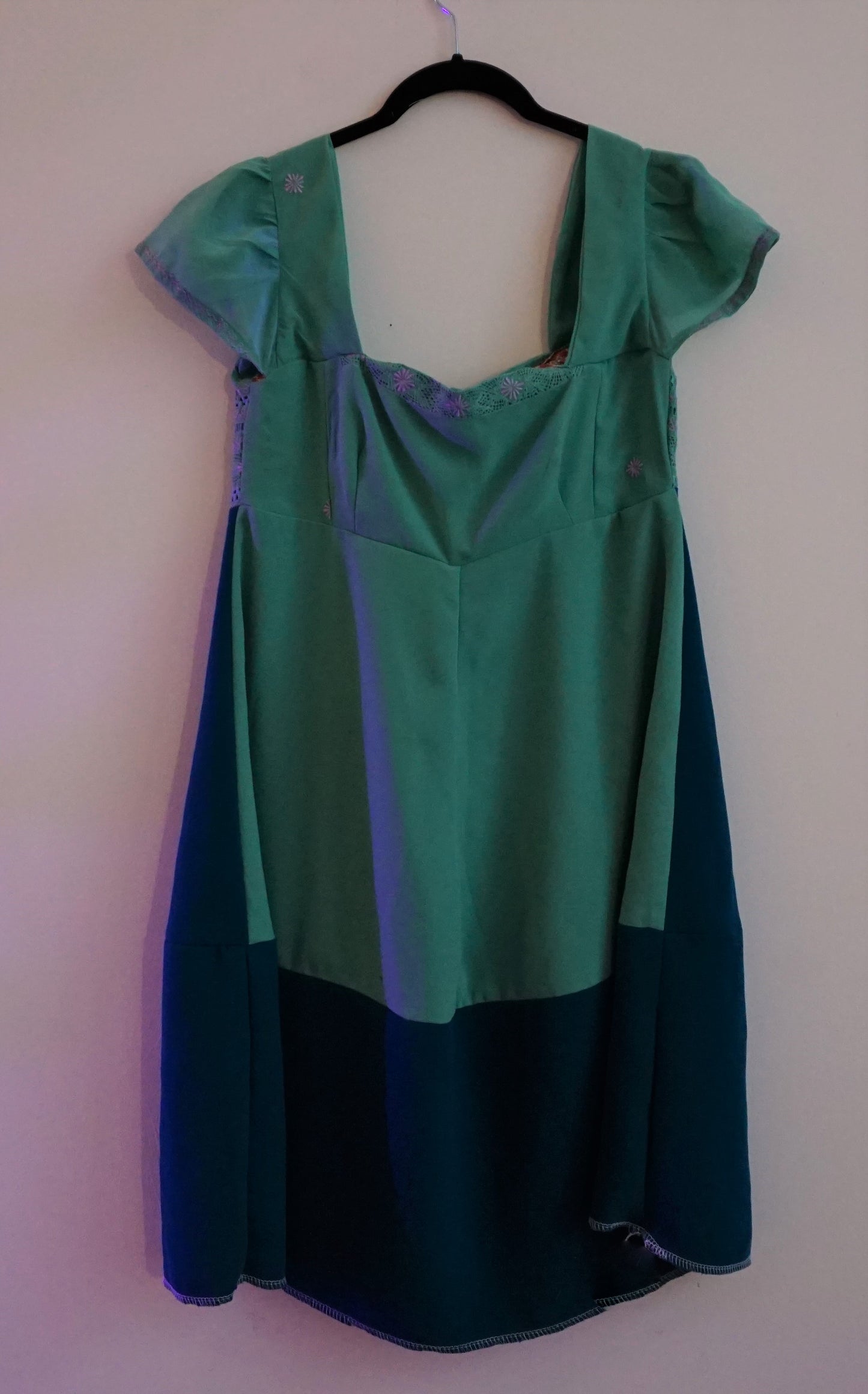 Teal tones empire dress