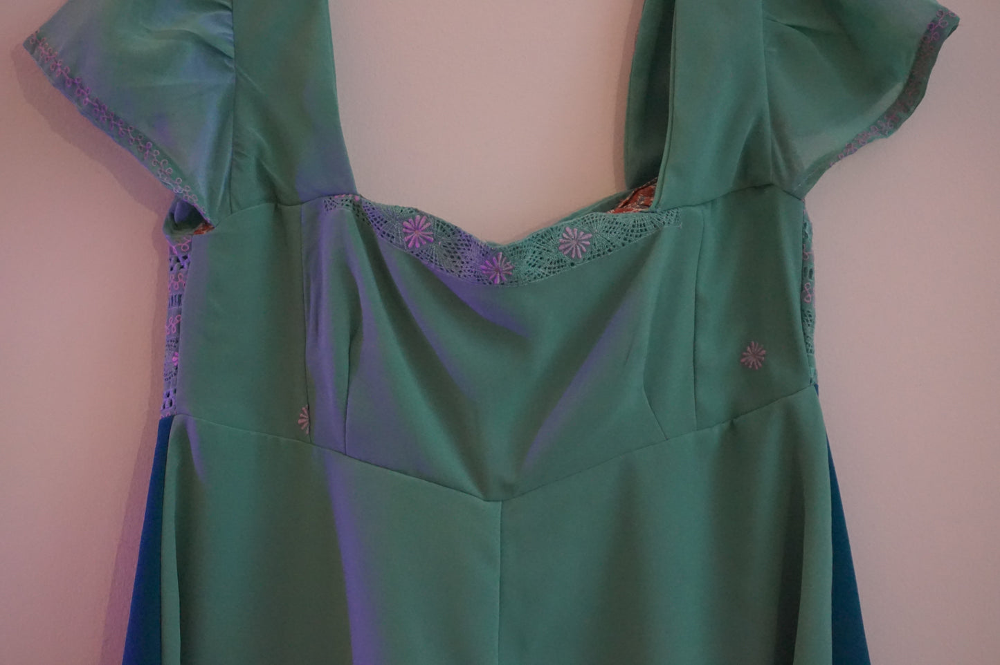 Teal tones empire dress