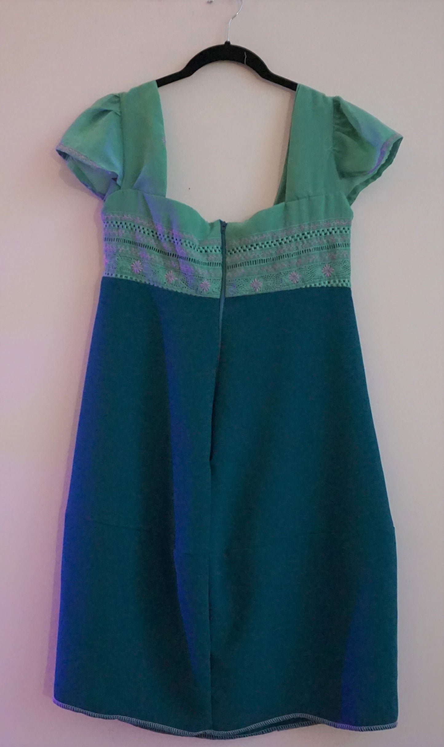 Teal tones empire dress