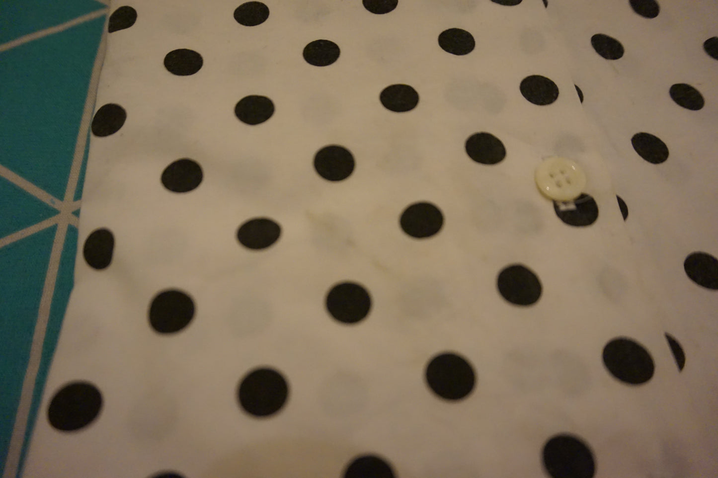 White cotton shirt with black polka dots