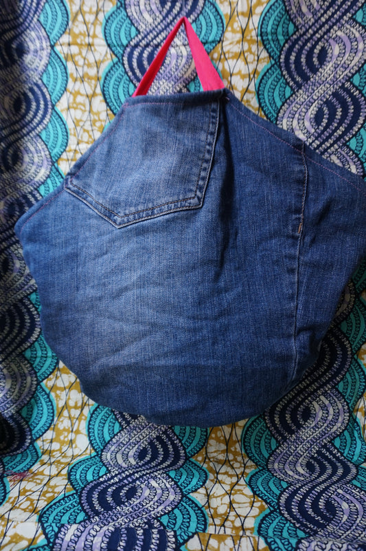 Denim and Planets reversible shopping bag