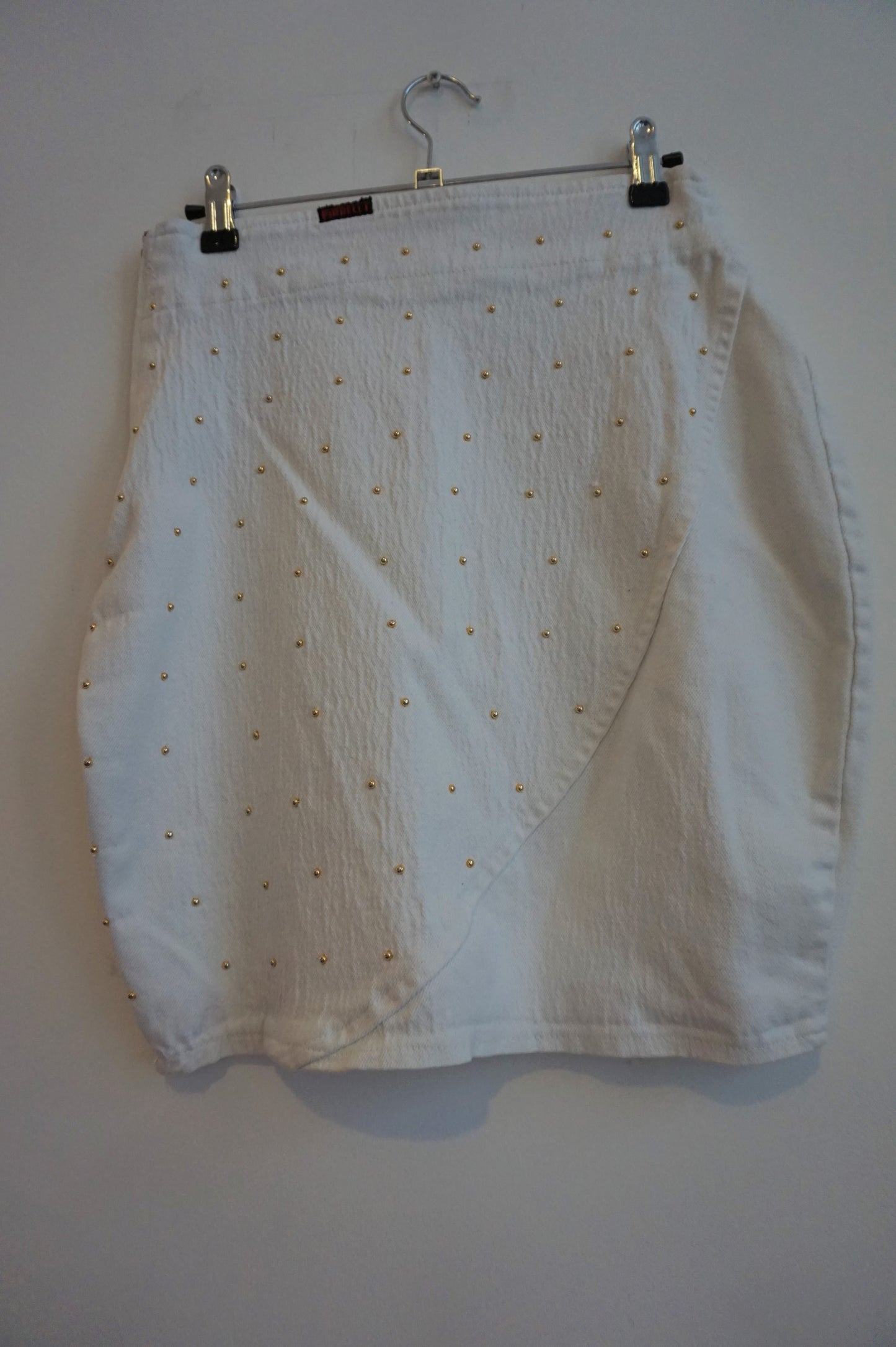 White denim mini skirt