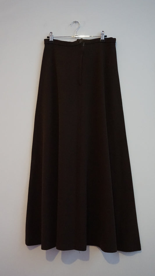 Brown Maxi Walking Skirt