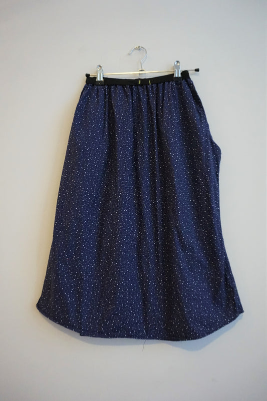 Speckled button up elasticated waist skirt
