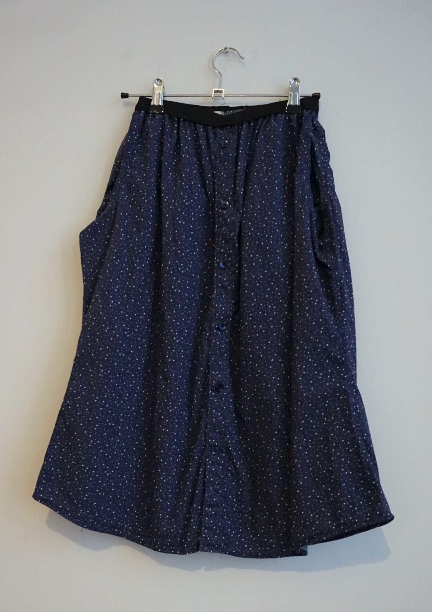 Speckled button up elasticated waist skirt
