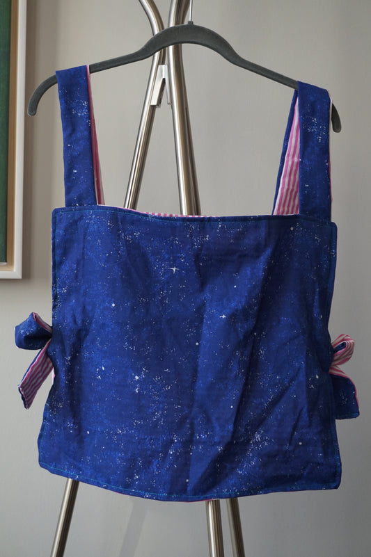 Stripey Pink and Blue Pinafore Top