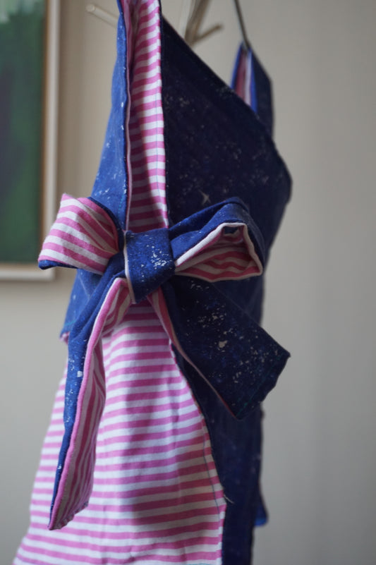 Stripey Pink and Blue Pinafore Top