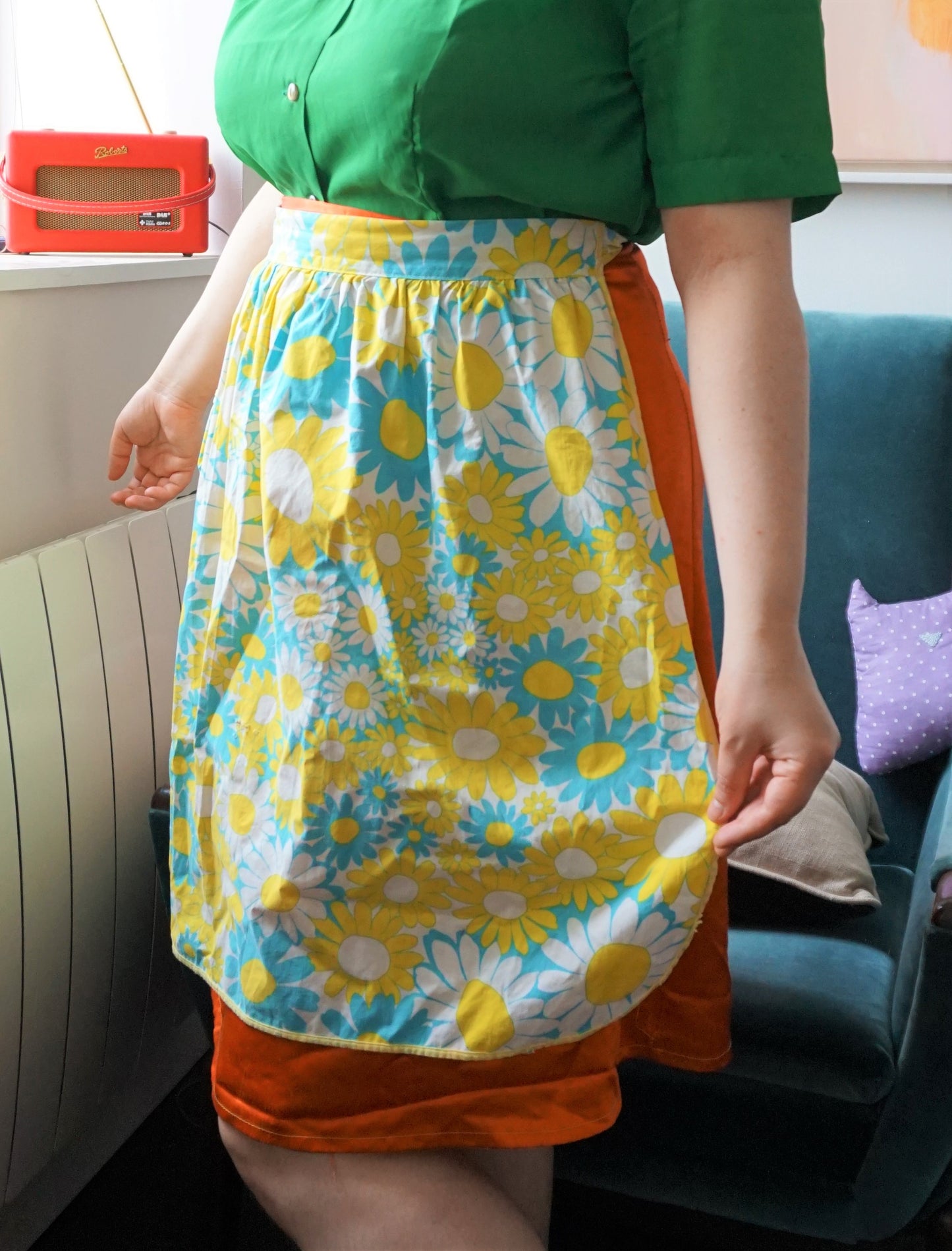 Retro floral apron