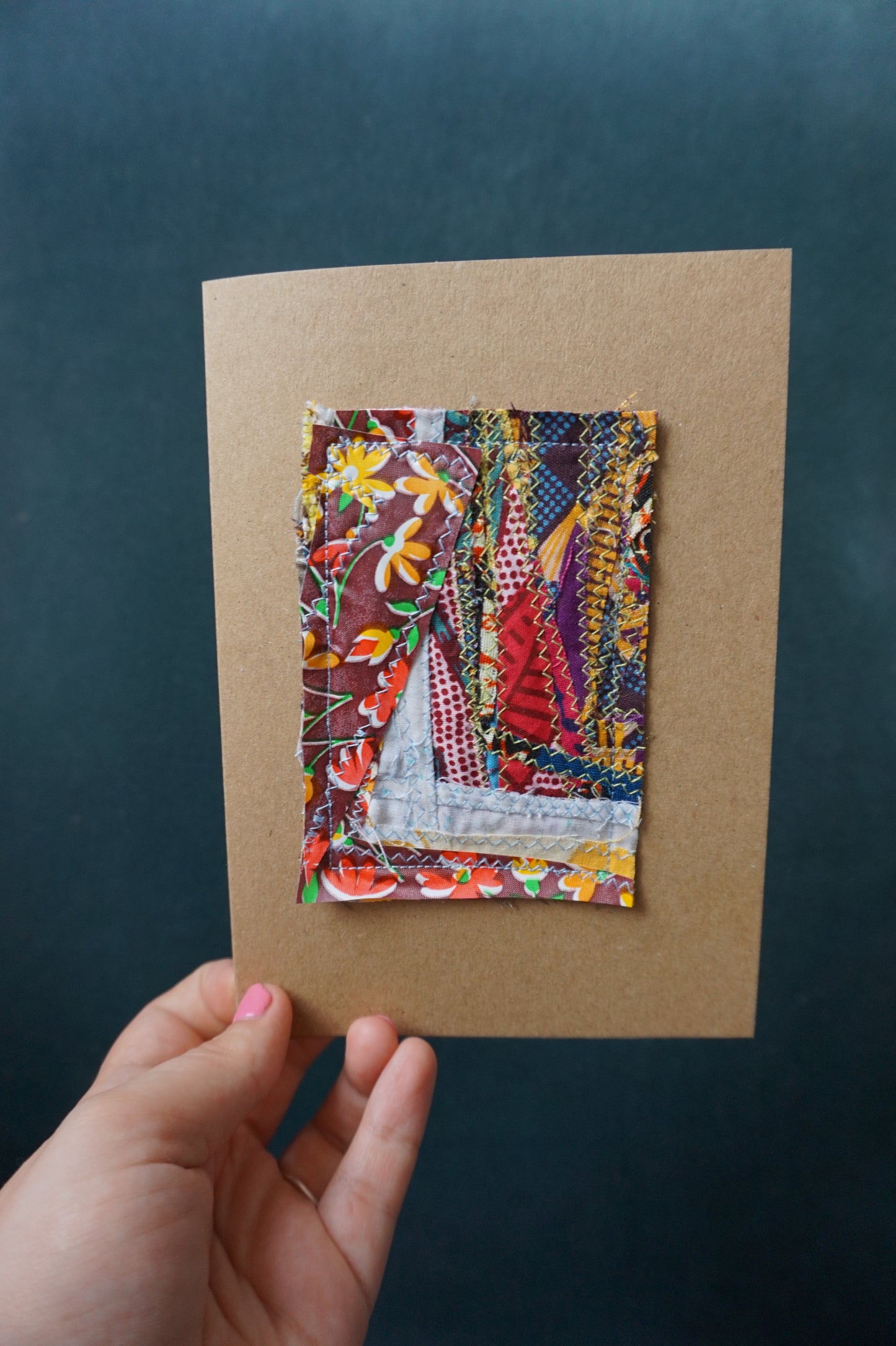 Zero Waste Fabric Greetings Card- 100% Recycled Paper