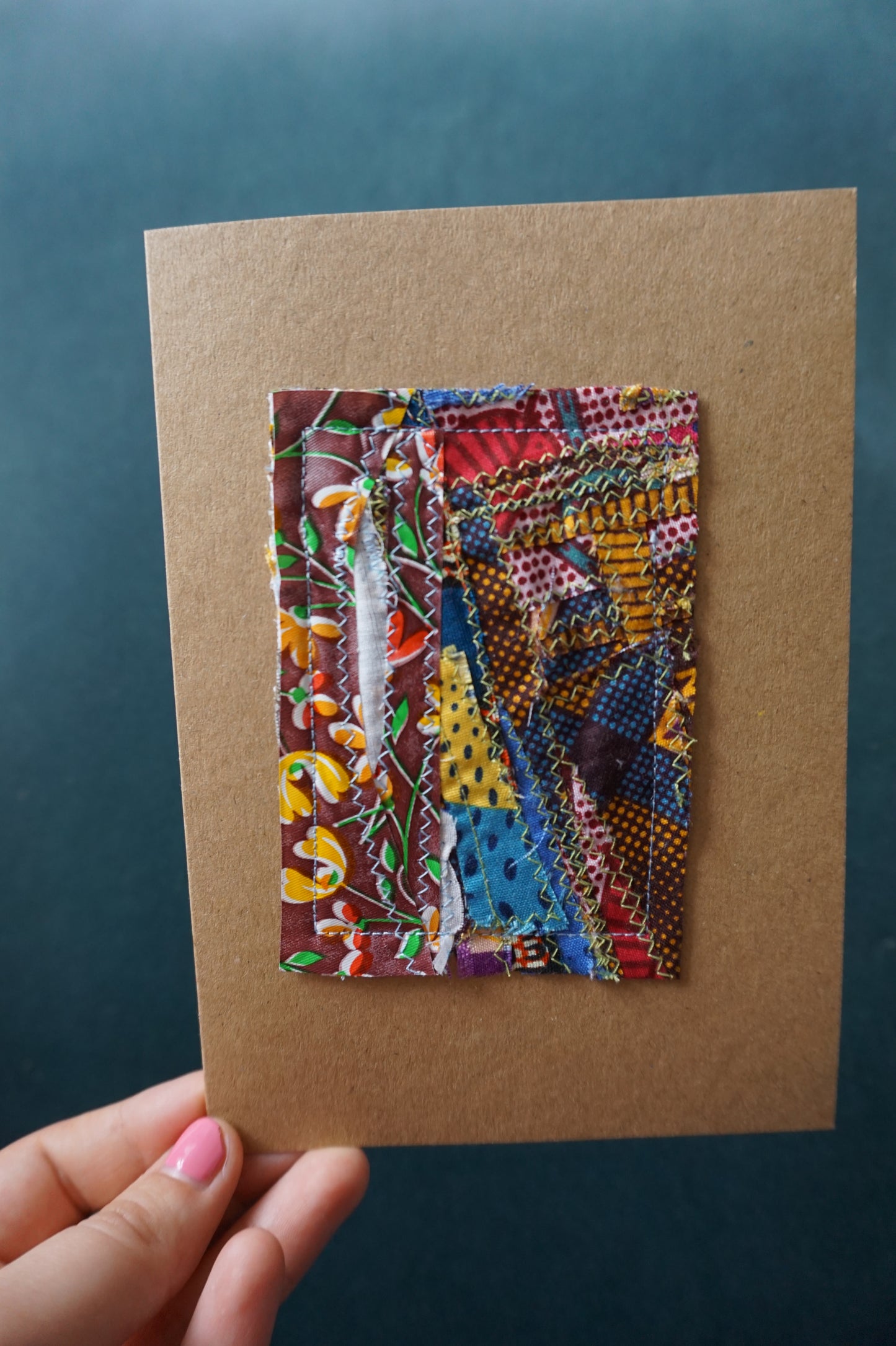 Zero Waste Fabric Greetings Card- 100% Recycled Paper