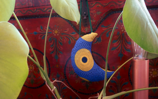 Zero Waste Moon Hanging Decoration- circle pattern